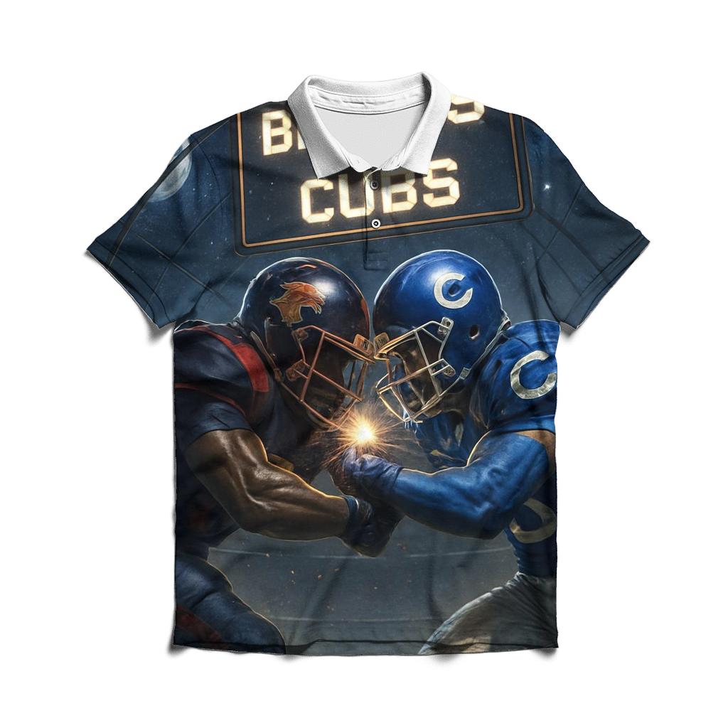 Astro Helmet Clash Braves Versus Cubs casual sports polo shirts