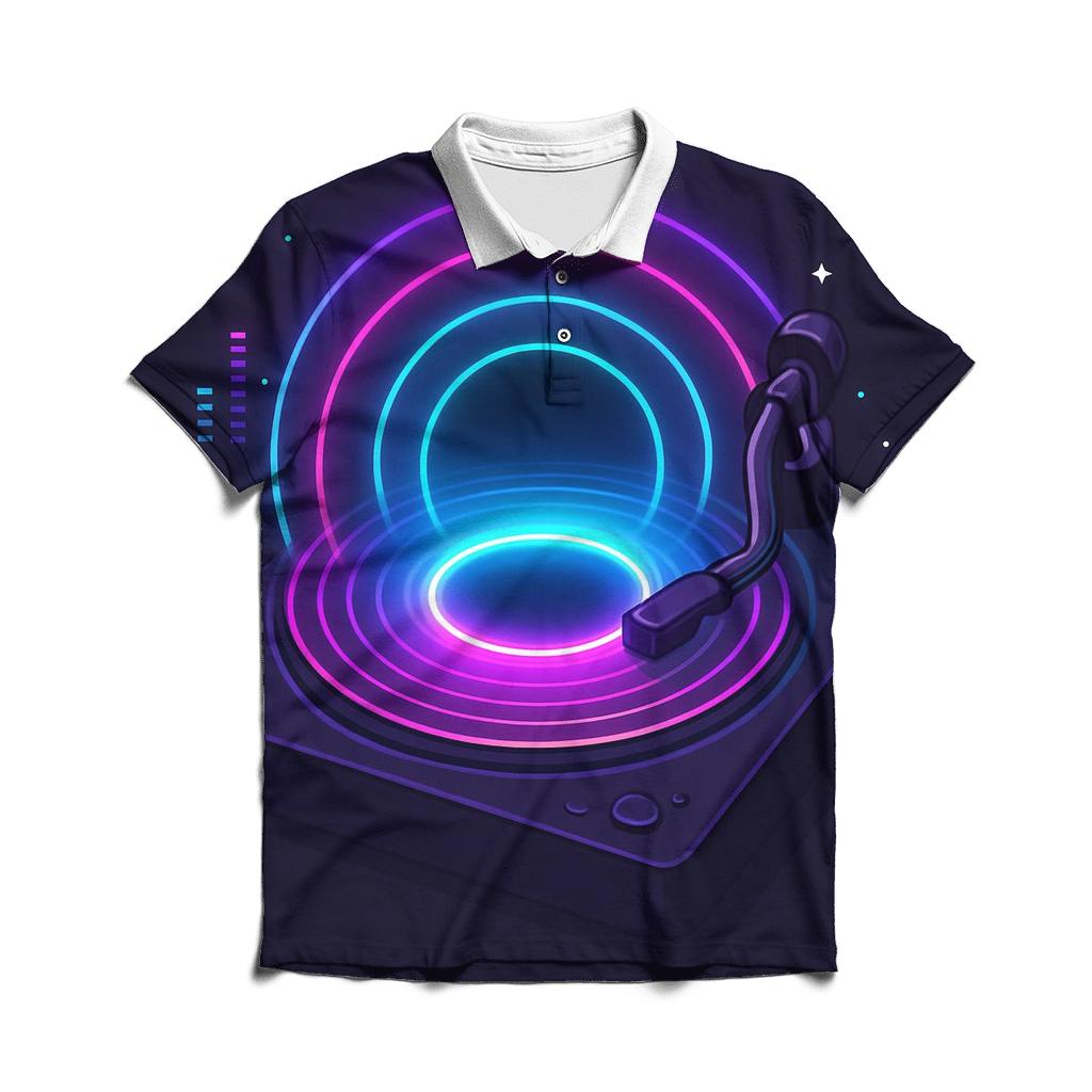 Neon Turntable Portal branded logo polo shirts