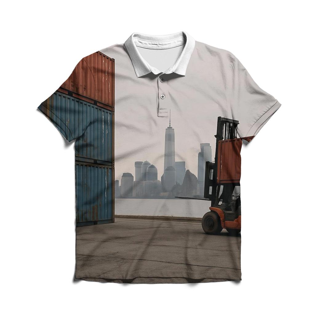 Maritime Freight Foreground At Red Hook custom polo shirts