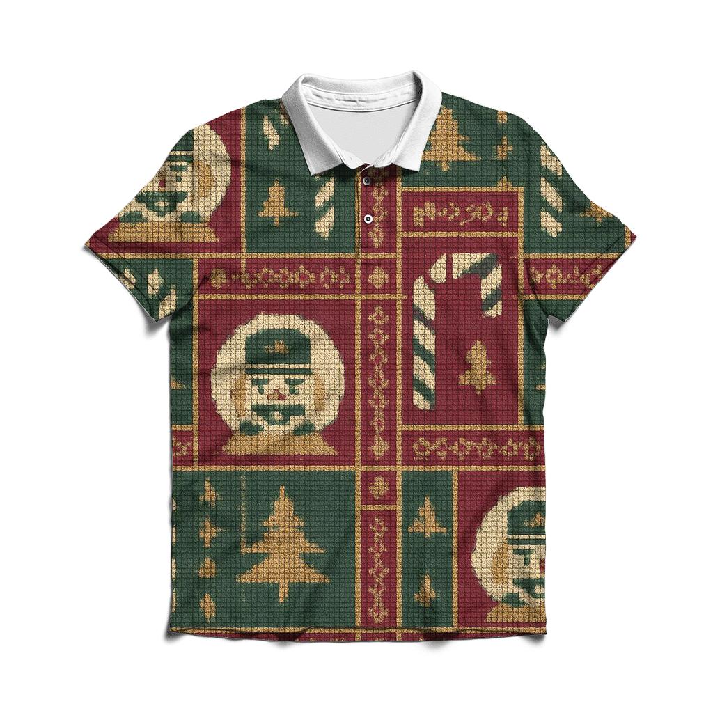Nutcracker Snow Globe Panel Quilt Design stylish collar polo tees