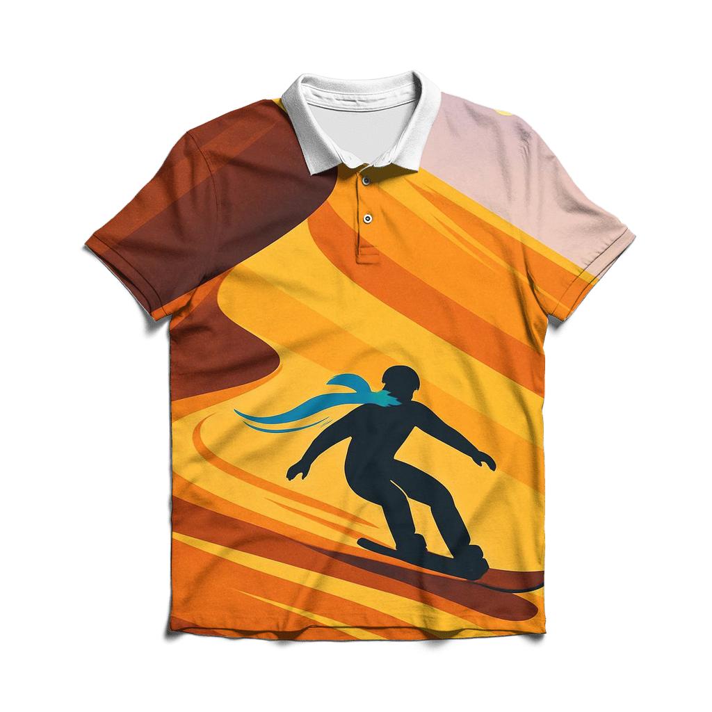 Desert Dune Sandboarding Slalom personalized polo shirts