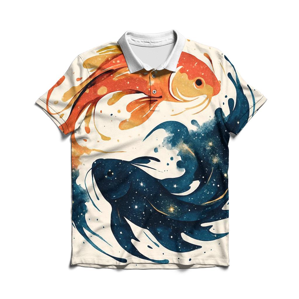 Koi Nebula Ink Splash classic pique polos