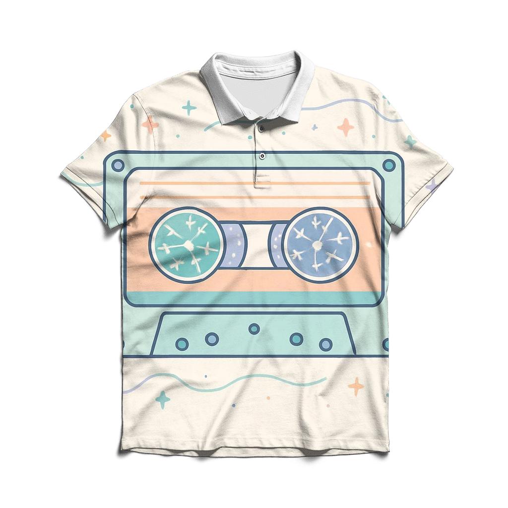Cassette Constellation Map branded logo polo shirts