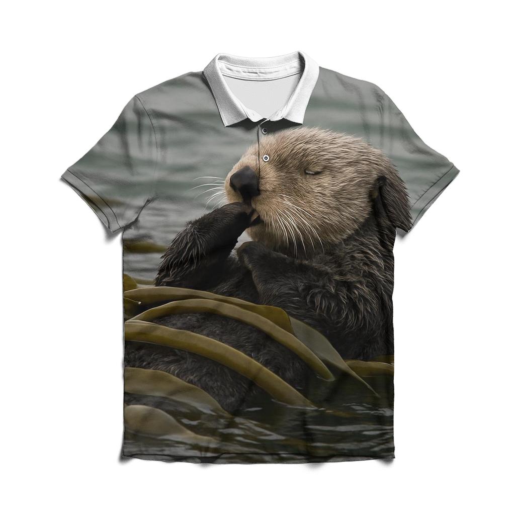 Kelp Veil Sea Otter branded logo polo shirts
