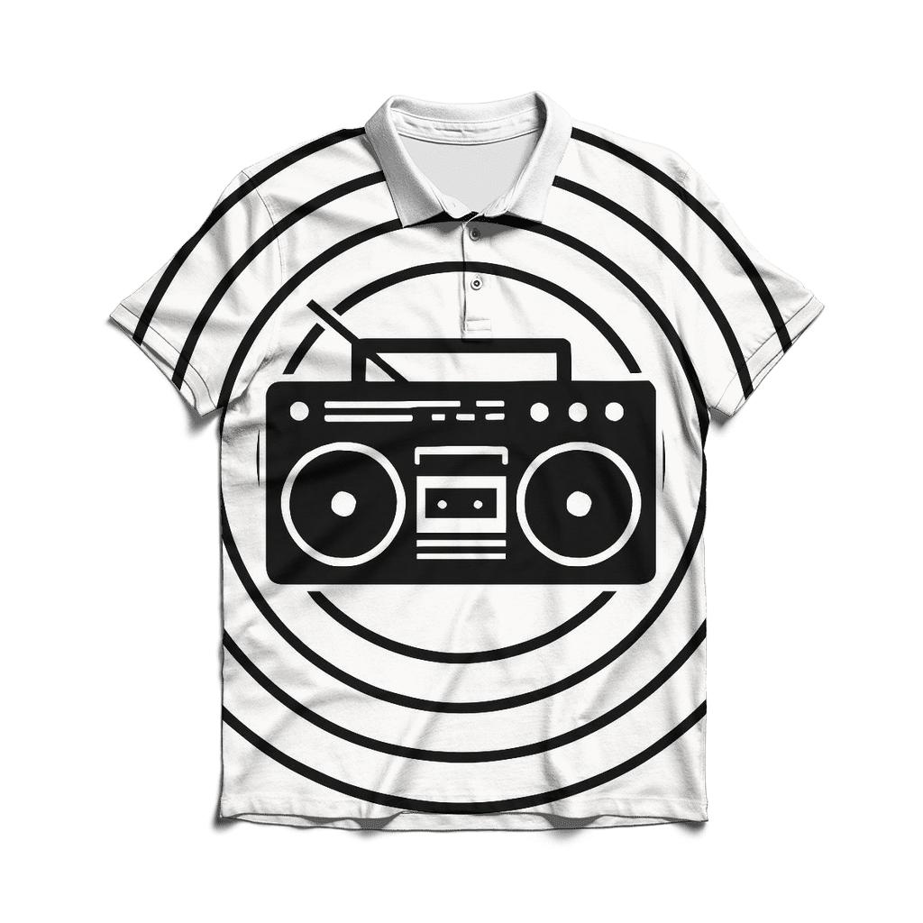 Monochrome Boombox Shadow Cast premium cotton polo shirts