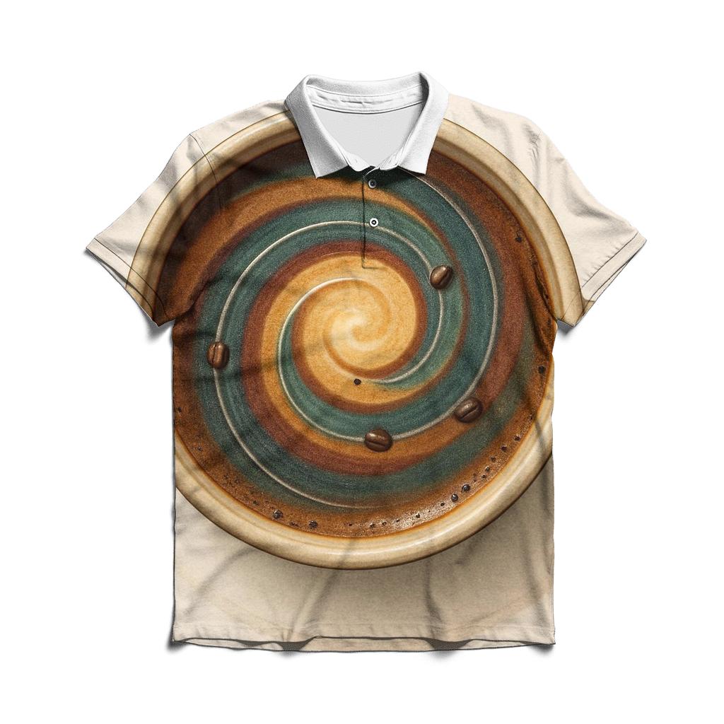 Latte Orbit Swirl personalized polo shirts