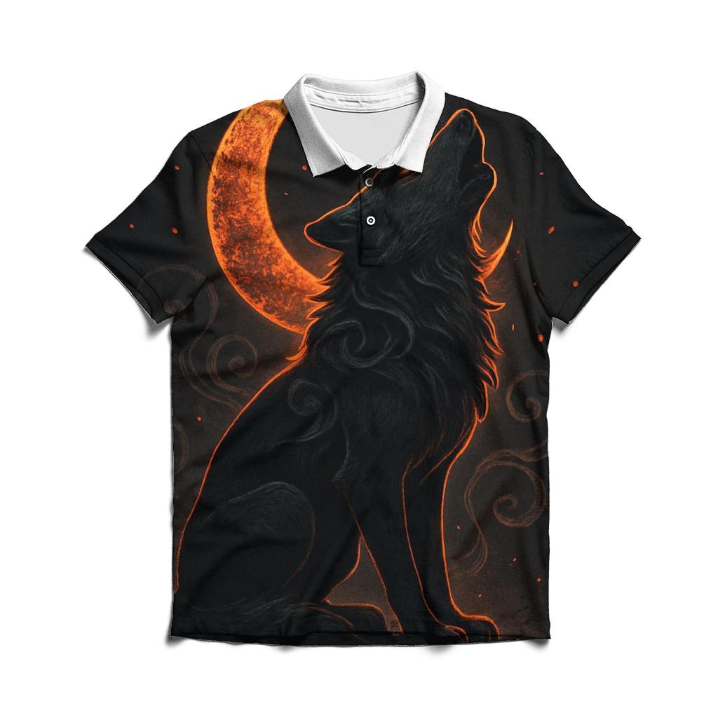 Crown Of The Ashen Moon embroidered polo tops