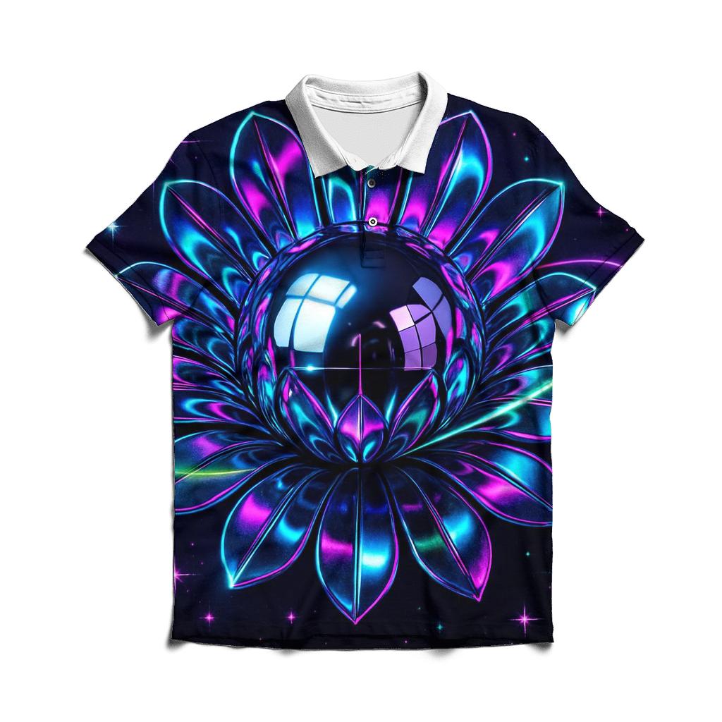 Chrome Orbit Disco Bloom premium cotton polo shirts