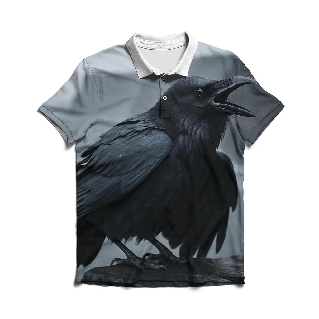 Basalt Ledge Mantling Common Raven branded logo polo shirts