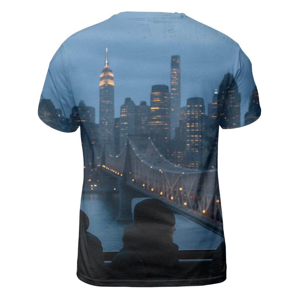 Blue Hour Through The Roosevelt Island Tram designer pattern shirts