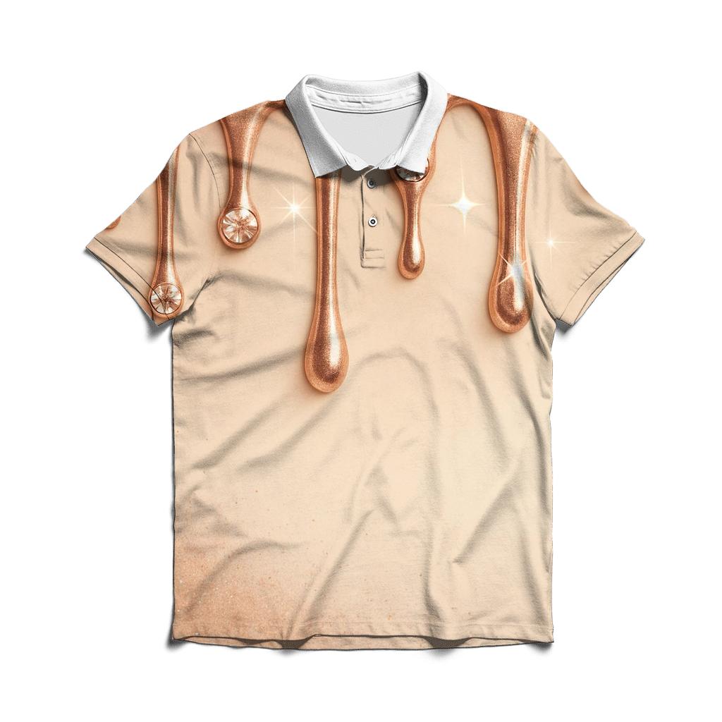 Rose Gold Meteor Drip Gallery stylish collar polo tees