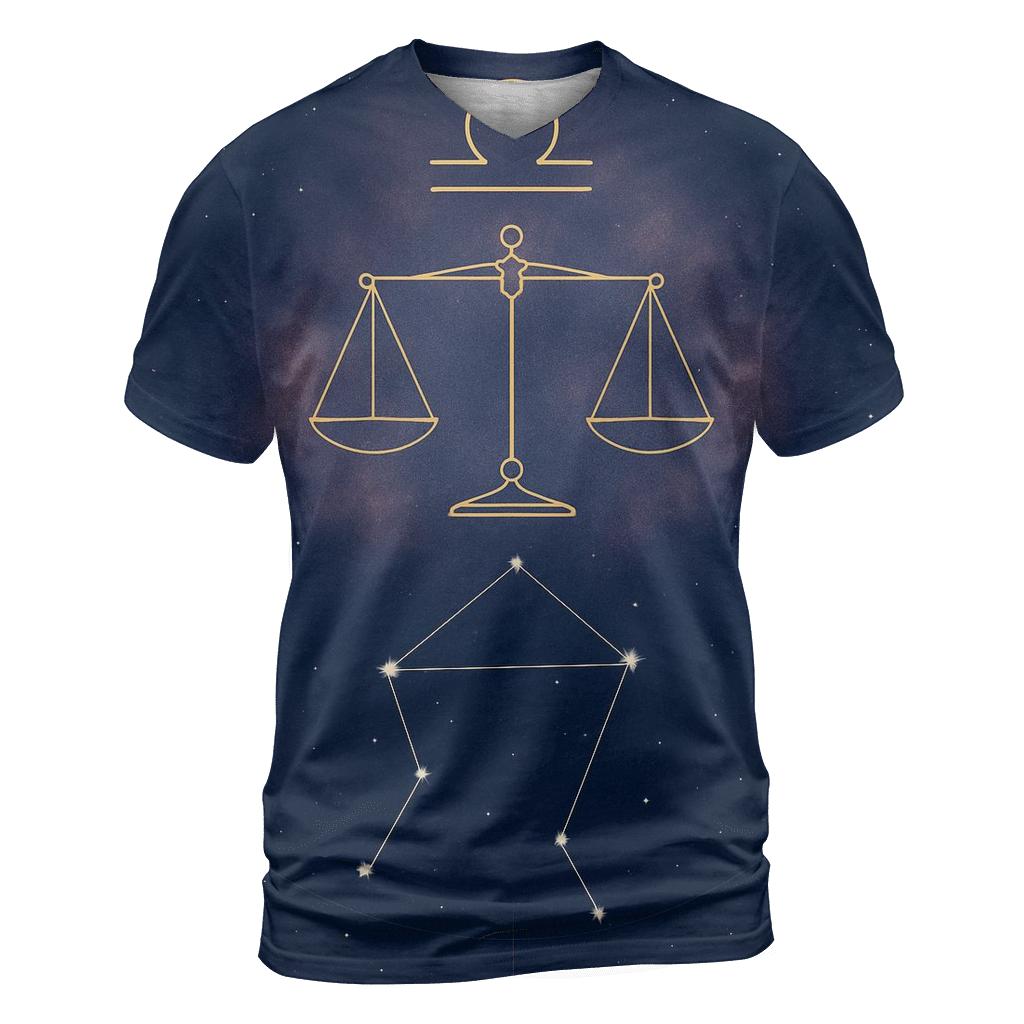 Libra Equinox Balance Star Chart custom all-over print shirts