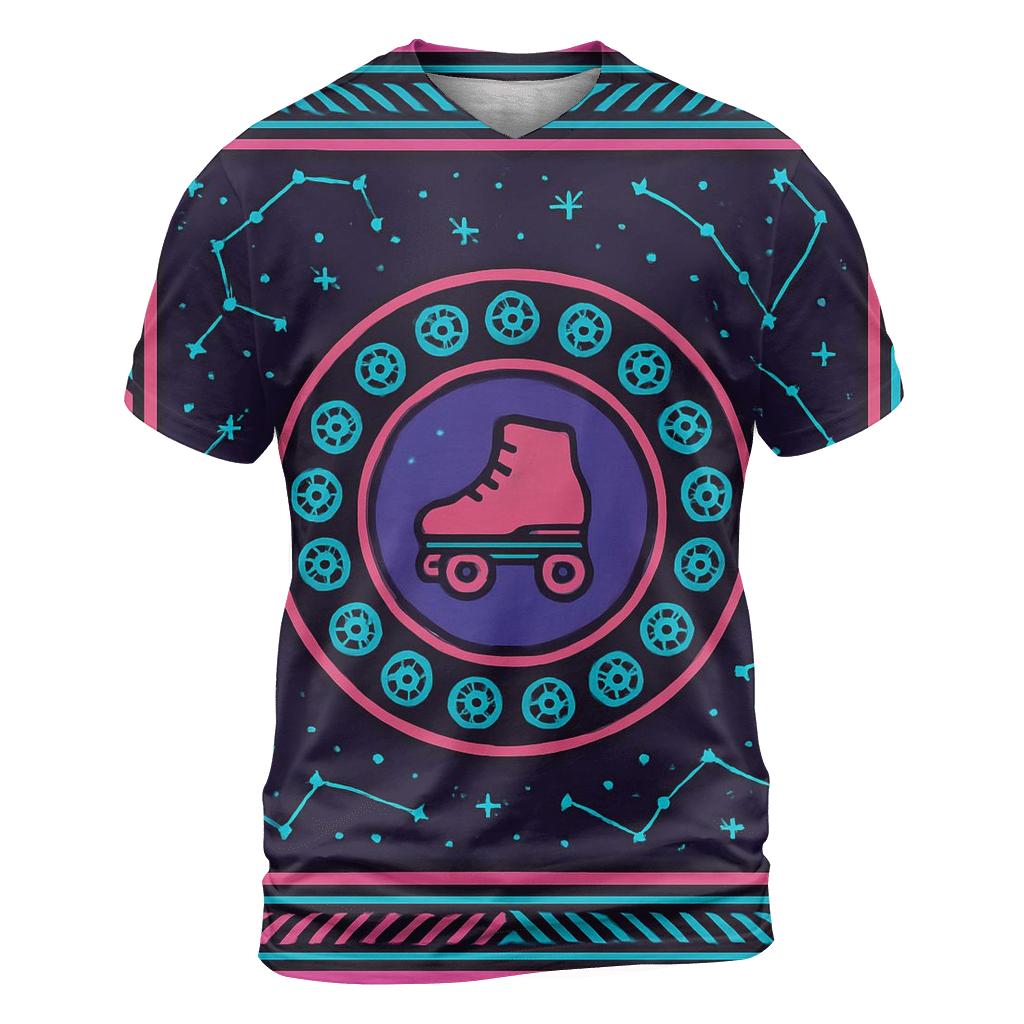 Laser Roller Rink Constellations artistic all-over print tops