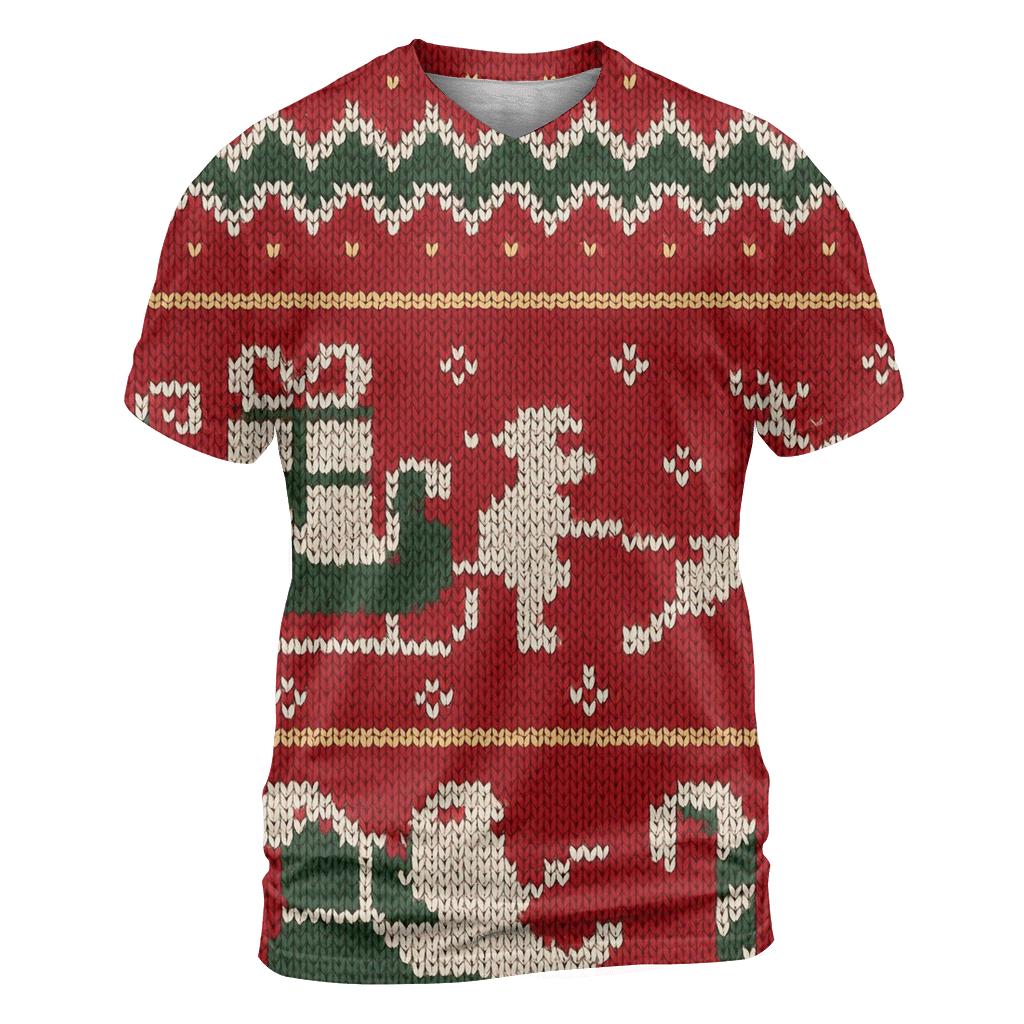 Santa Sleigh Zigzag Skyline Design custom all-over print shirts