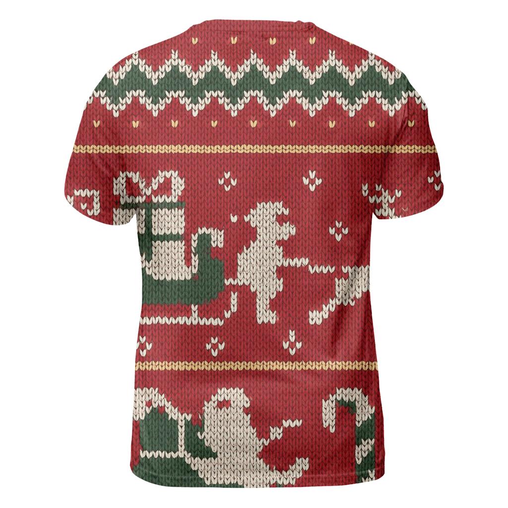 Santa Sleigh Zigzag Skyline Design custom all-over print shirts