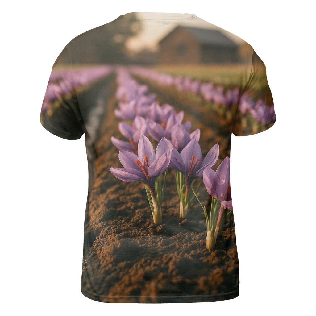 Saffron Crocus Rows After Irrigation custom all-over print shirts