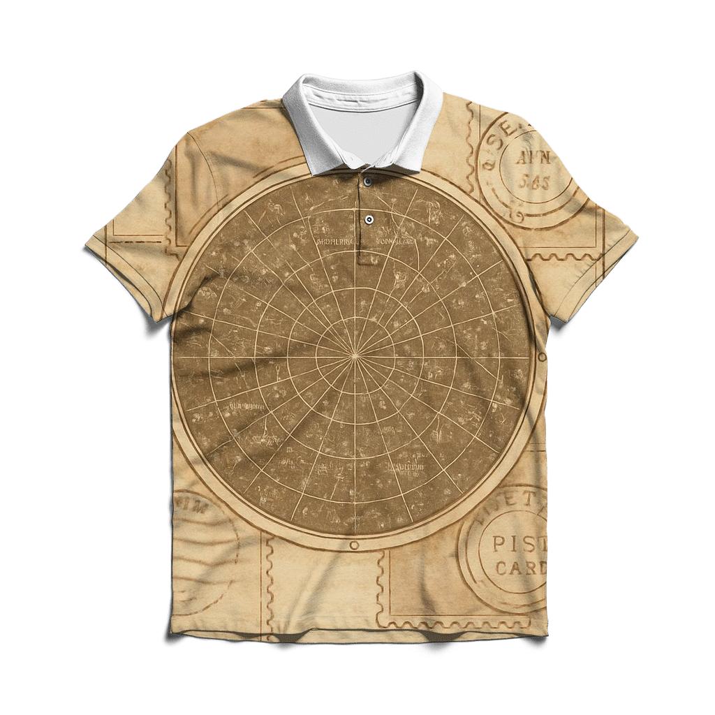 Antique Star Map Postcard Collage personalized polo shirts