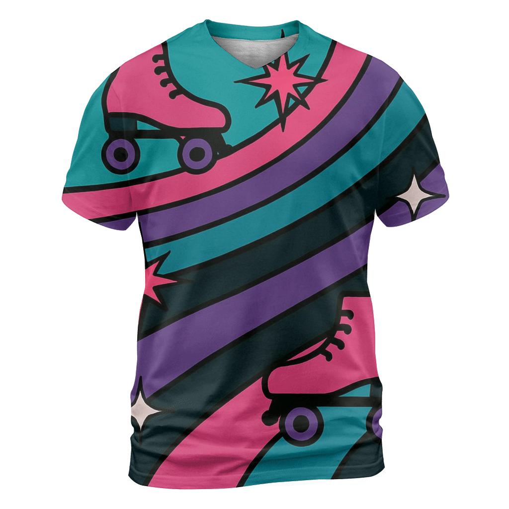 Roller Rink Neon Lanes statement graphic shirts