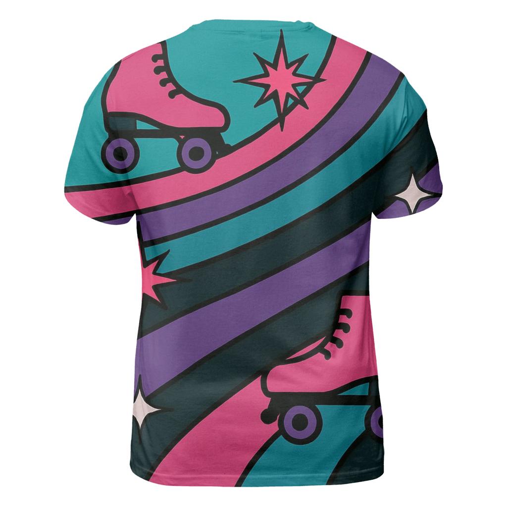 Roller Rink Neon Lanes statement graphic shirts