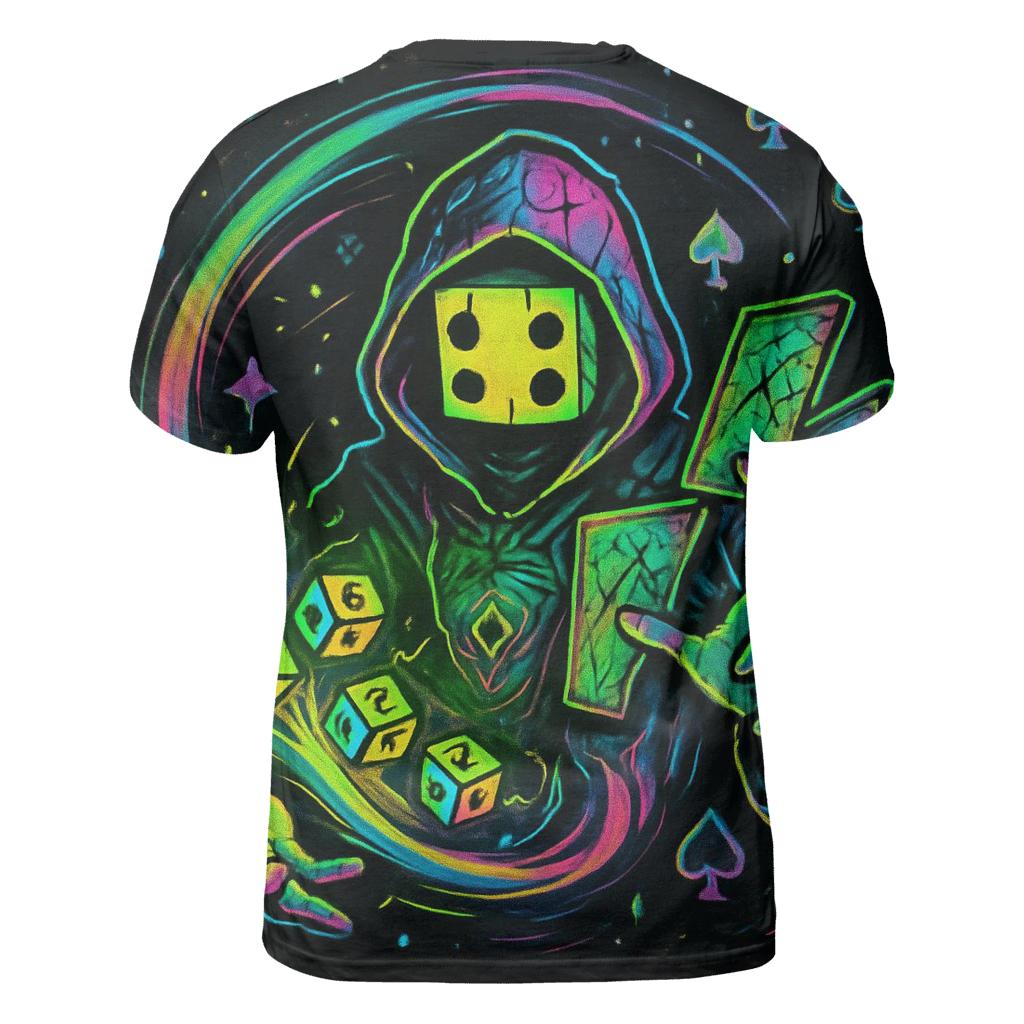 Dicefall Oracle artistic all-over print tops