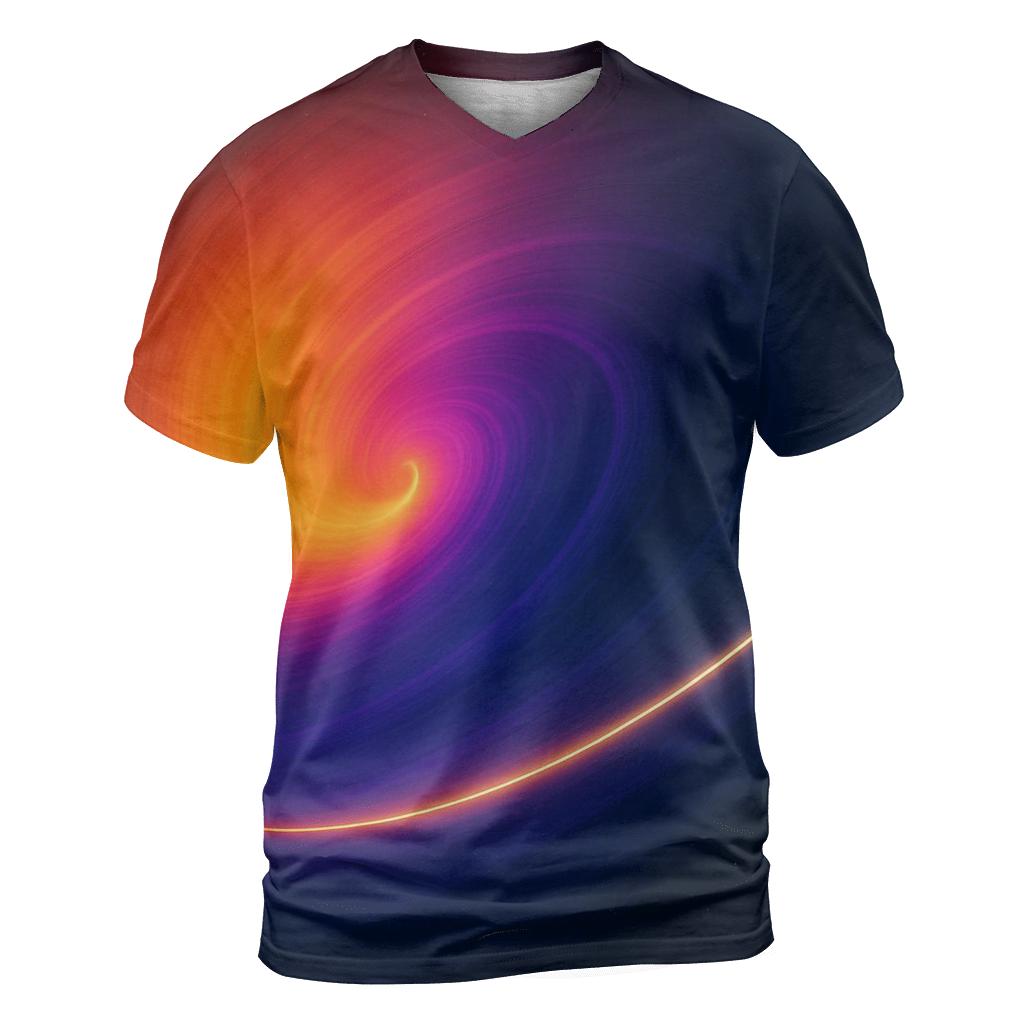 Solar Flare Ring Gradient artistic all-over print tops