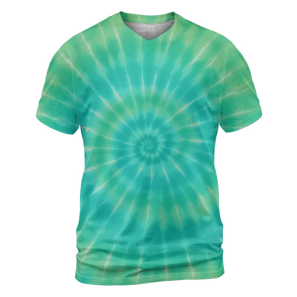 Aurora Spiral Overdye Vortex vibrant all-over design tees
