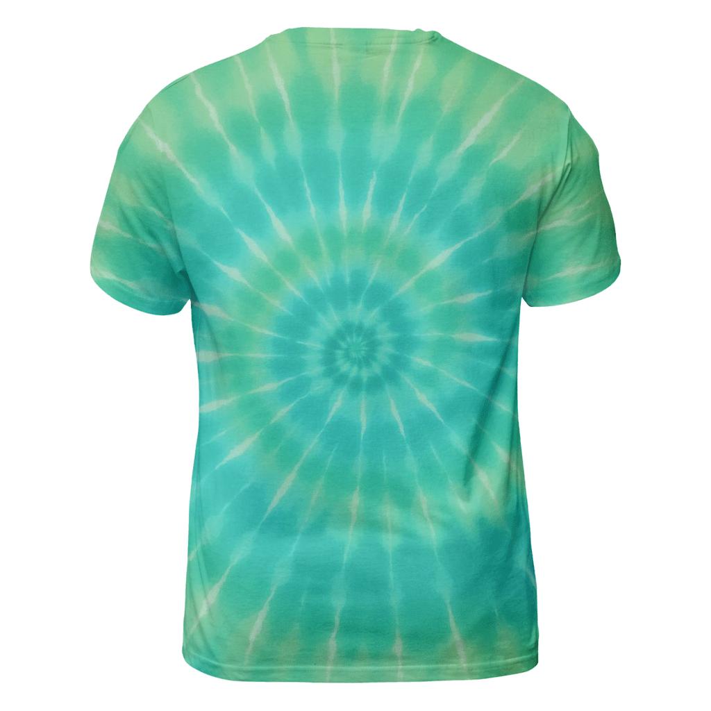 Aurora Spiral Overdye Vortex vibrant all-over design tees