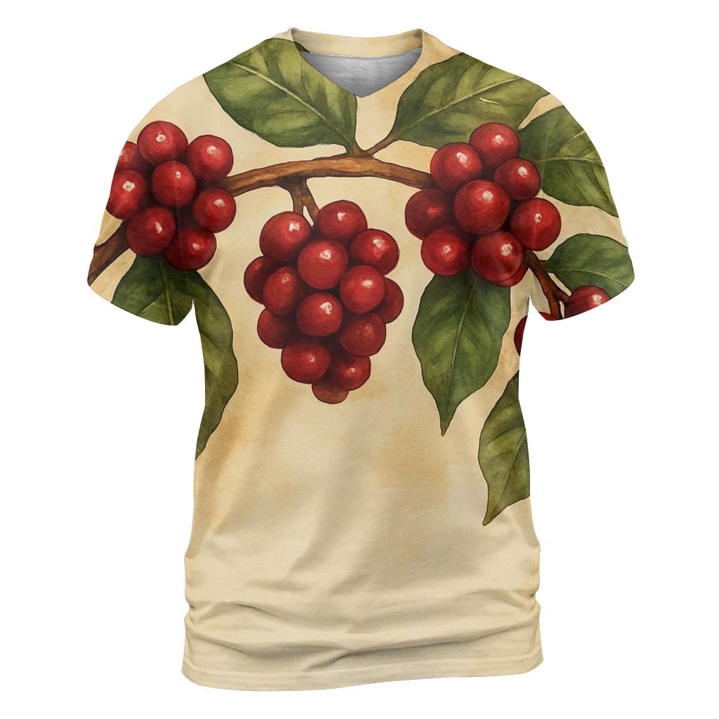 Coffee Cherry Canopy designer pattern shirts
