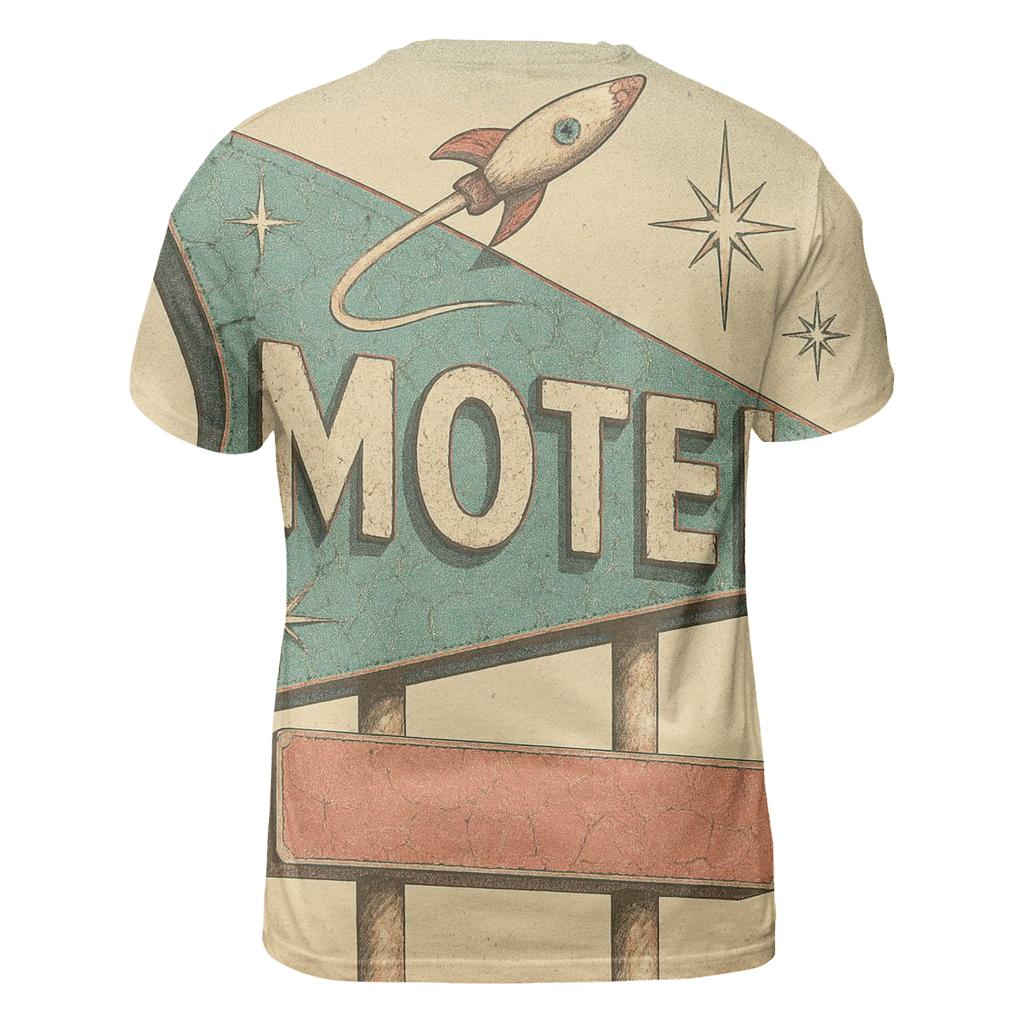 Faded Space Age Motel Sign designer pattern shirts
