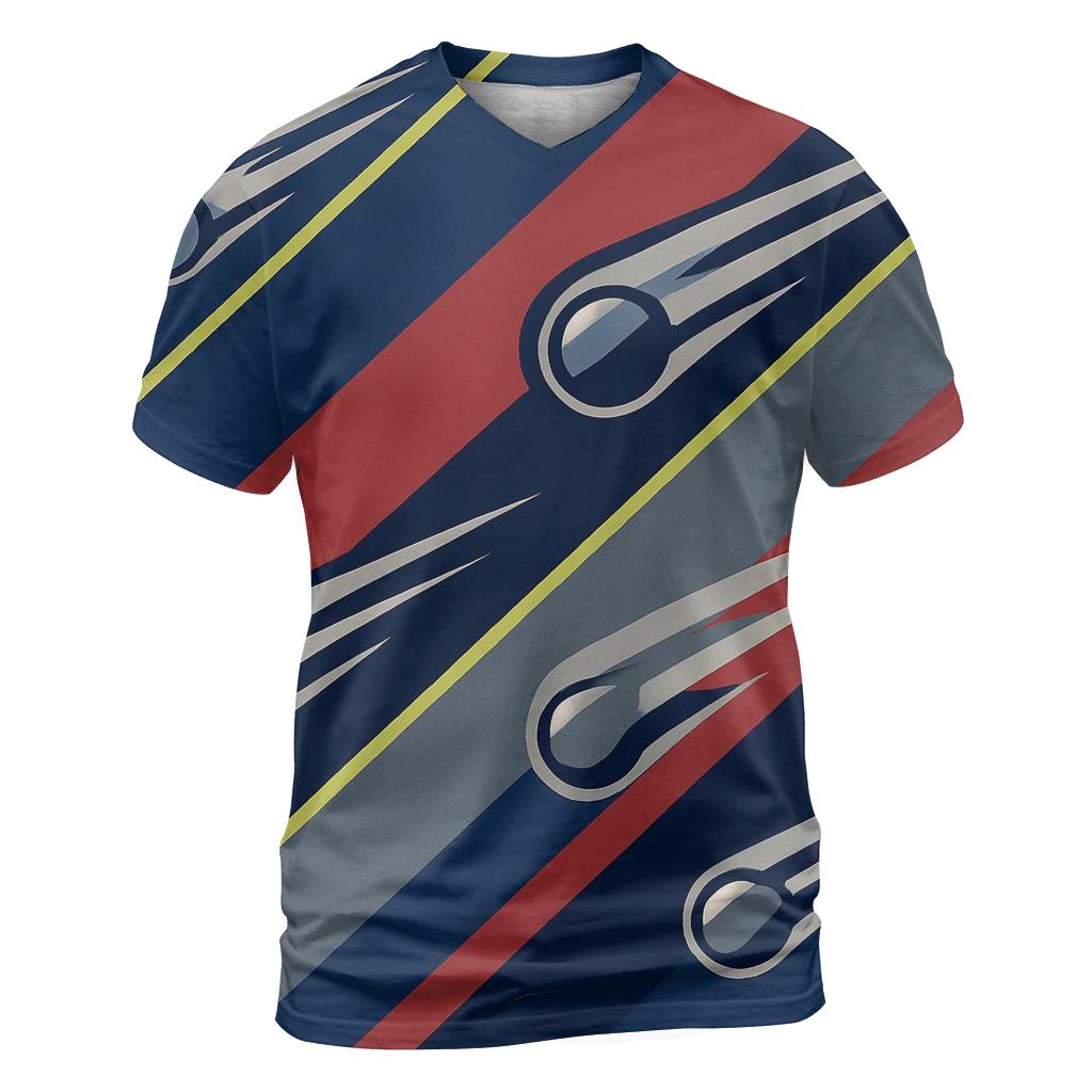 Chromed Comet Racing Stripes vibrant all-over design tees