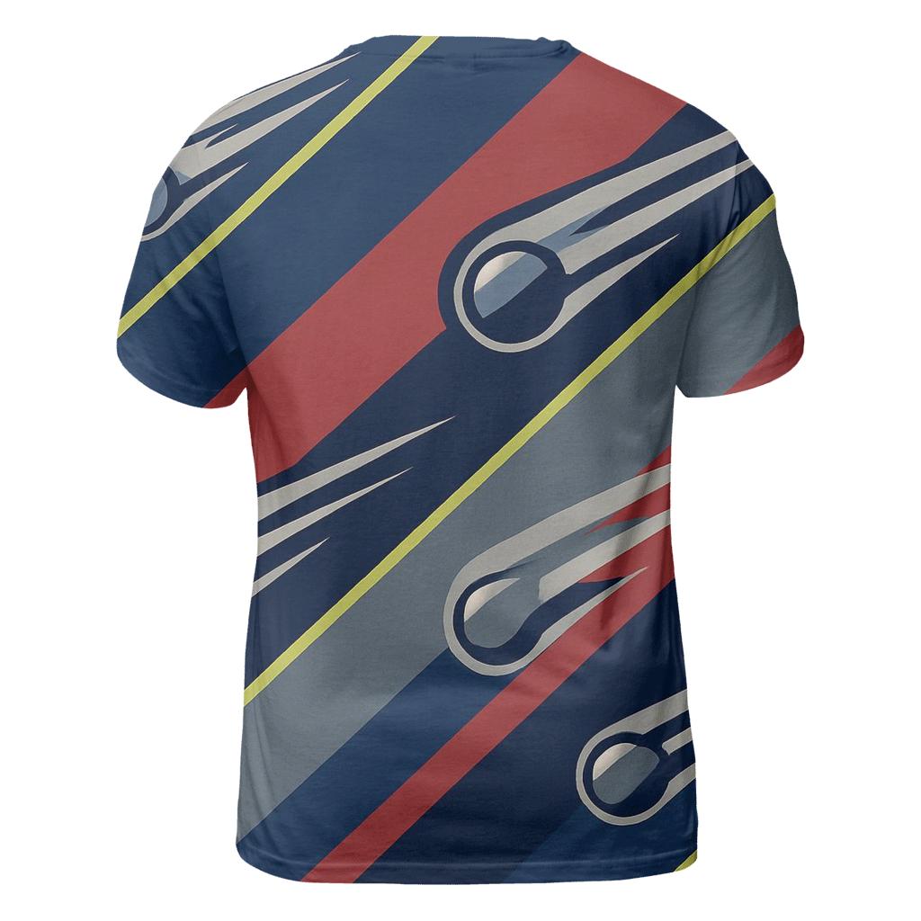 Chromed Comet Racing Stripes vibrant all-over design tees