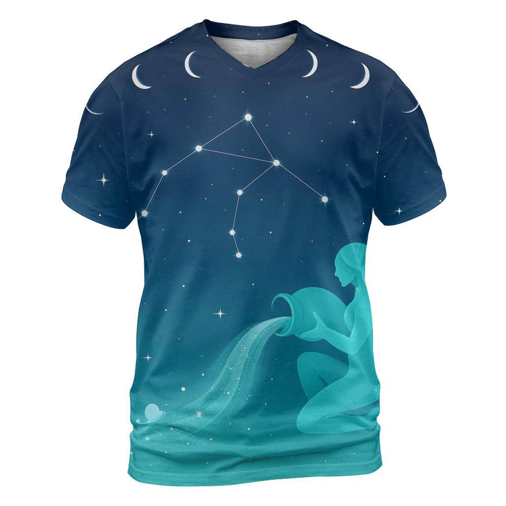 Aquarius Water Bearer Constellation Pour designer pattern shirts