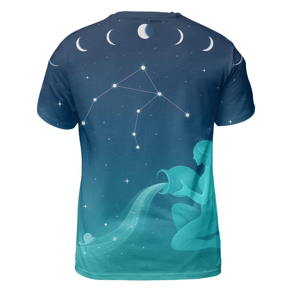 Aquarius Water Bearer Constellation Pour designer pattern shirts