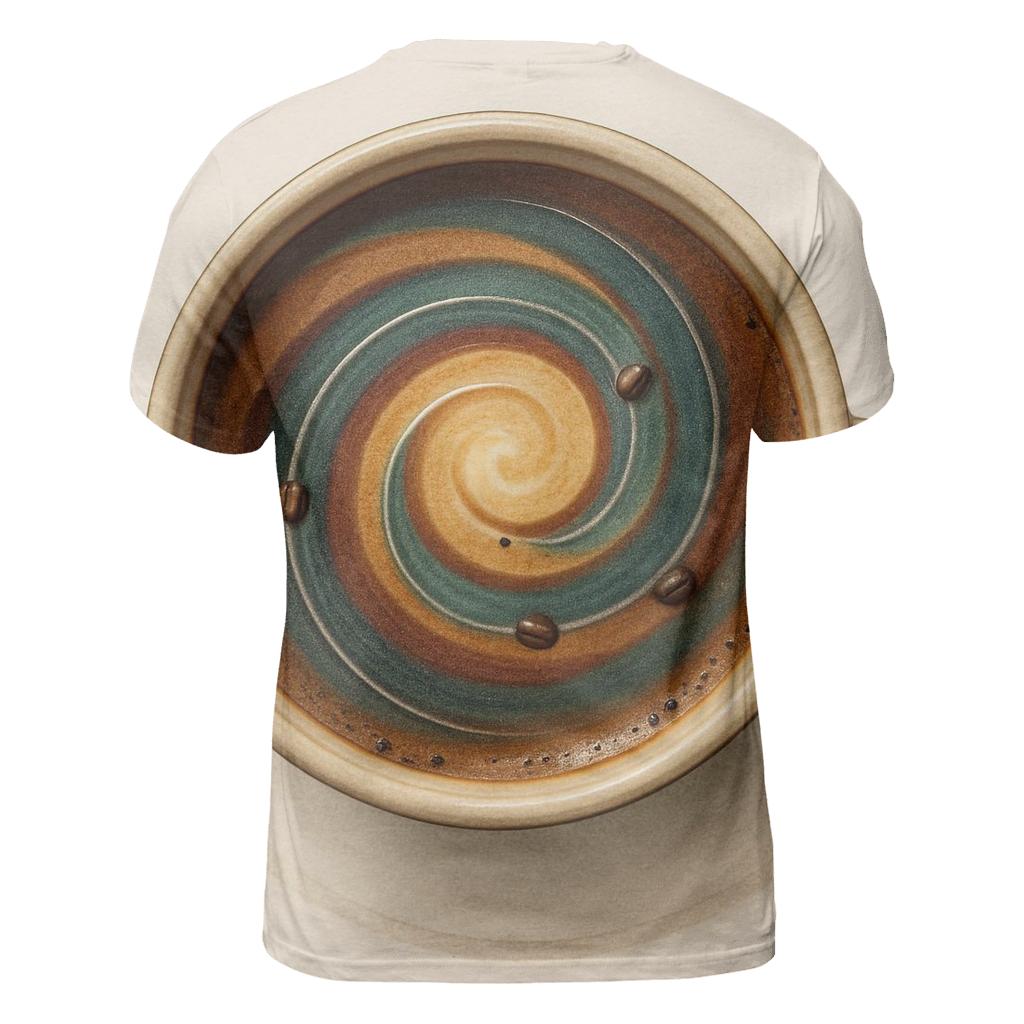 Latte Orbit Swirl statement graphic shirts