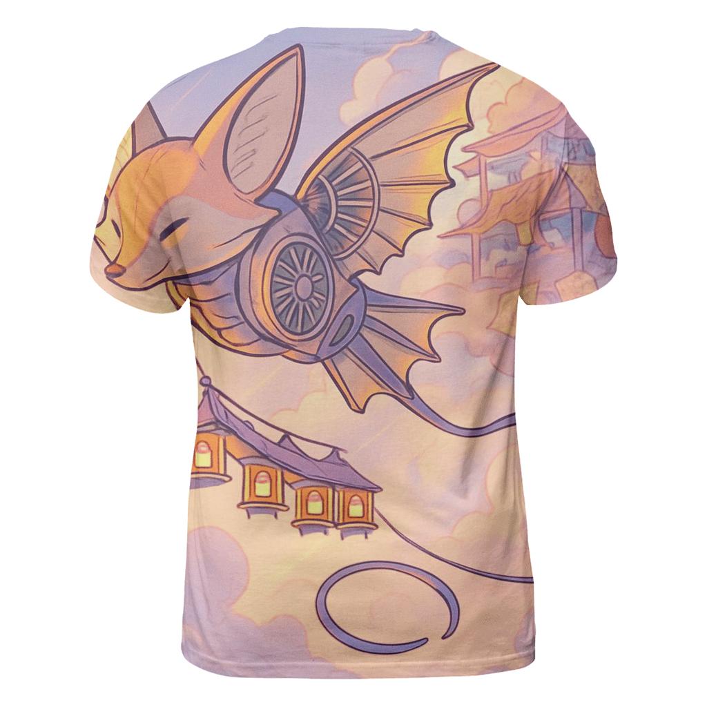 Kite Engine Over The Cloud Bazaar artistic all-over print tops