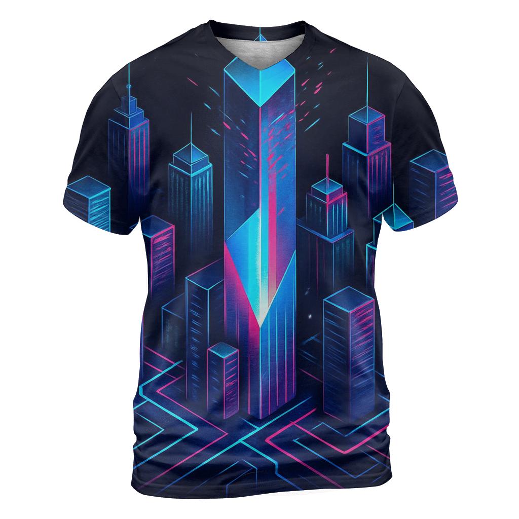 Glitch Prism City Poster trendy printed shirt styles