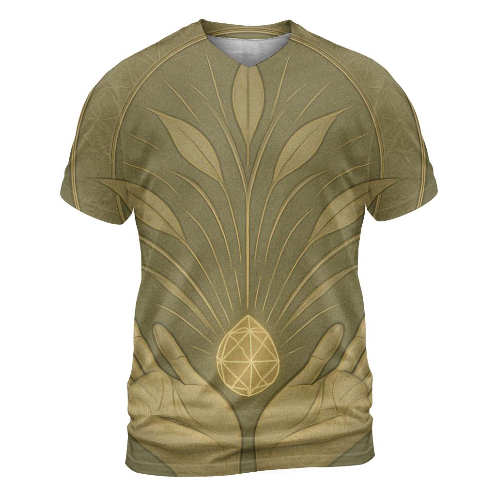 Hands Of Light And Seed Geometry creative print fashion shirts