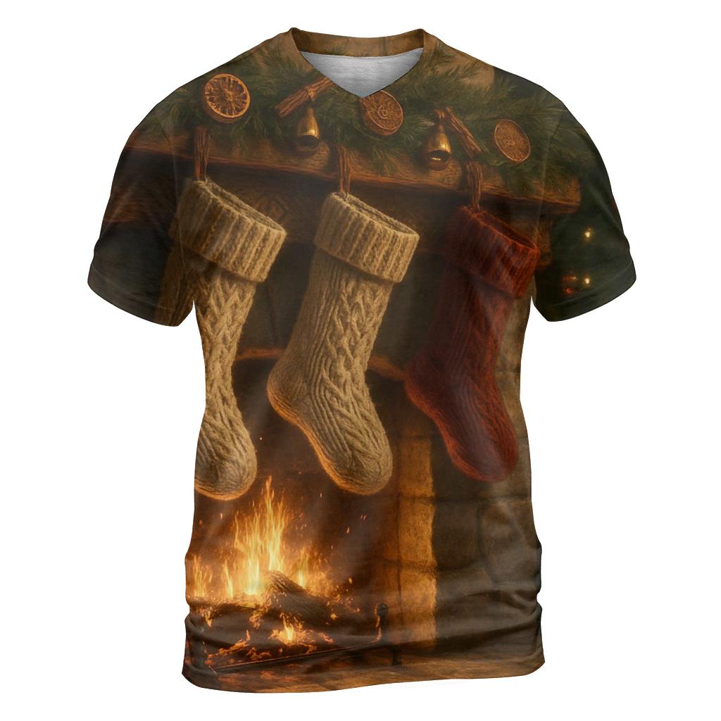 Fireside Stockings And Snowy Silence personalized full print shirts