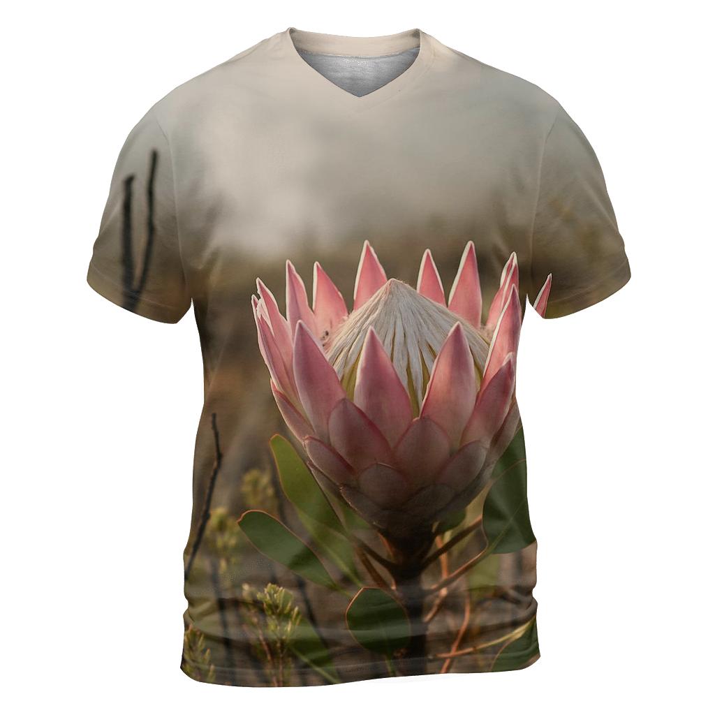 King Protea In Fynbos After A Controlled Burn statement graphic shirts