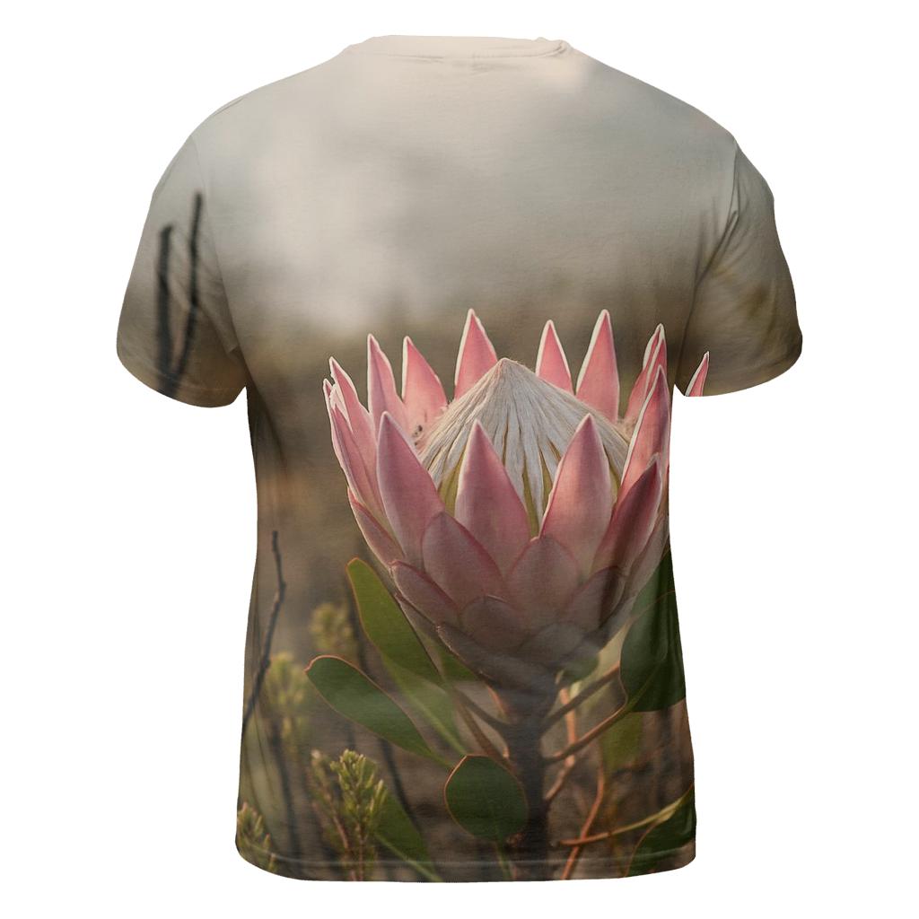 King Protea In Fynbos After A Controlled Burn statement graphic shirts