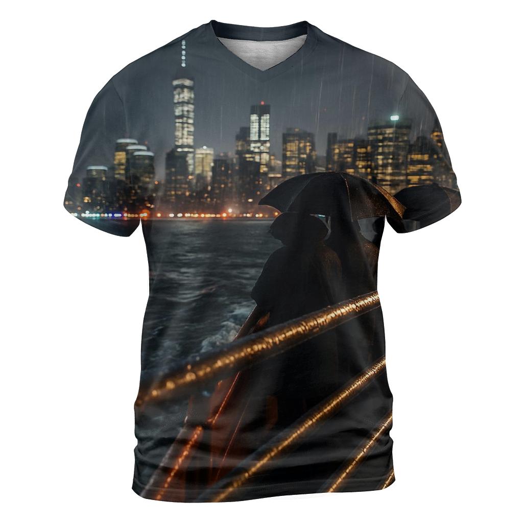 Rainy Night Arrival On The Staten Island Ferry designer pattern shirts