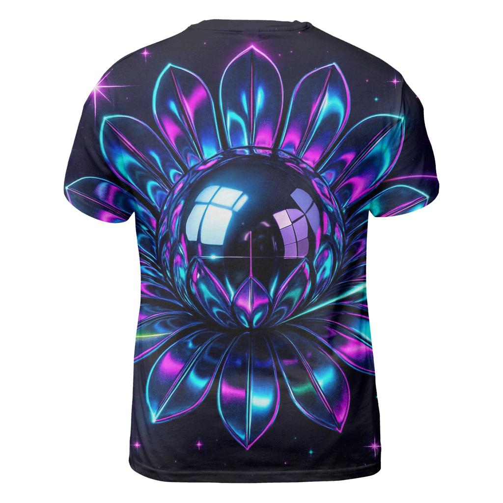 Chrome Orbit Disco Bloom creative print fashion shirts