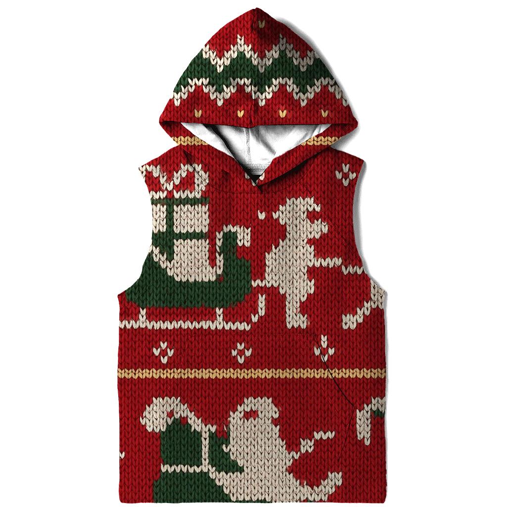 Santa Sleigh Zigzag Skyline Design embroidered hoodies