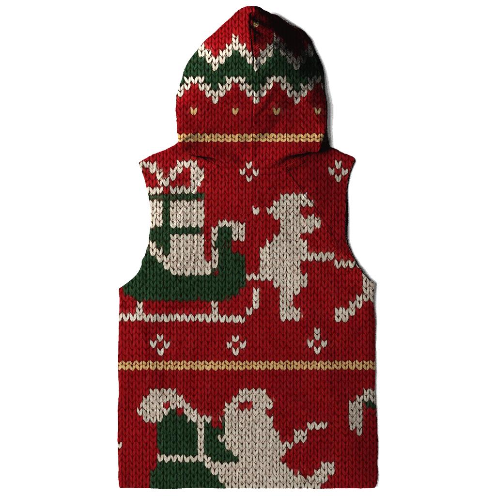 Santa Sleigh Zigzag Skyline Design embroidered hoodies