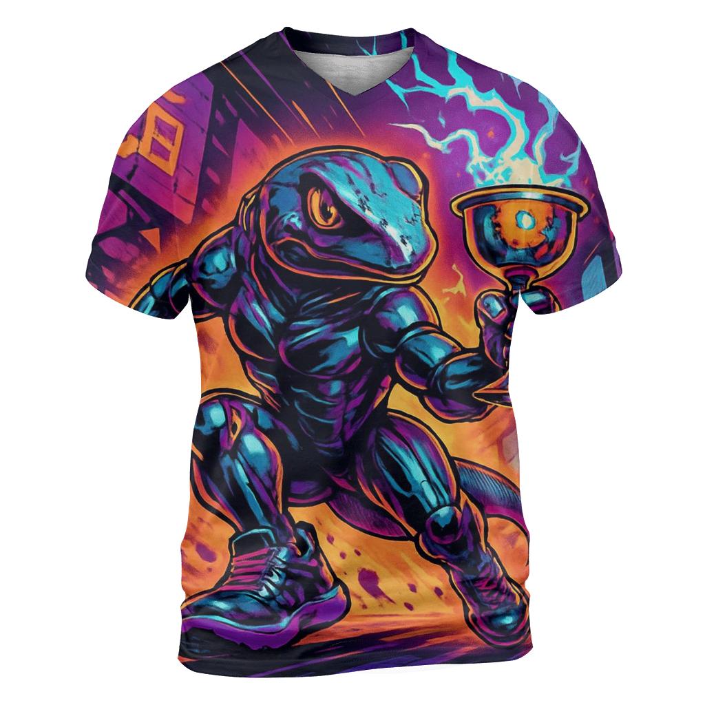 Neon Lizard Grail Runner designer pattern shirts