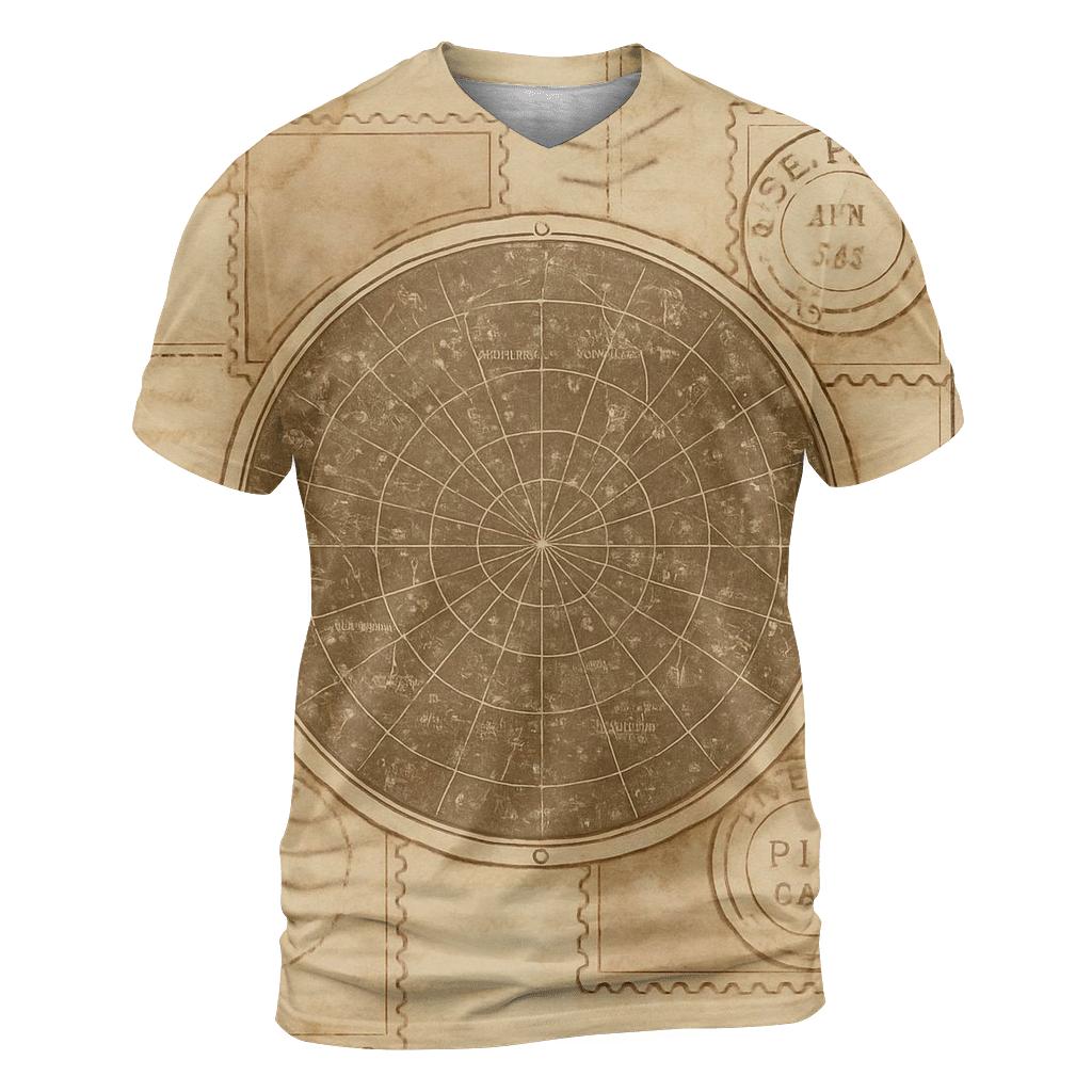 Antique Star Map Postcard Collage vibrant all-over design tees