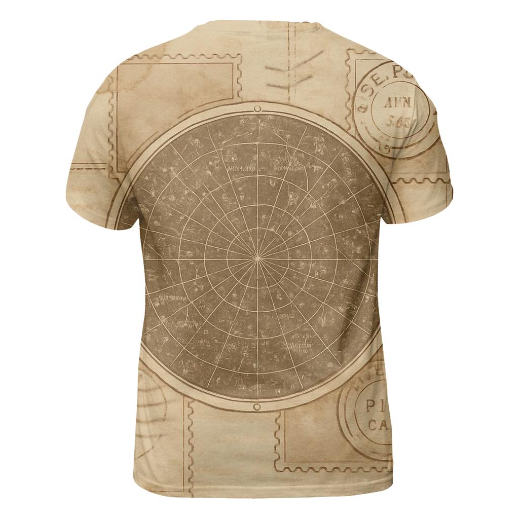 Antique Star Map Postcard Collage vibrant all-over design tees