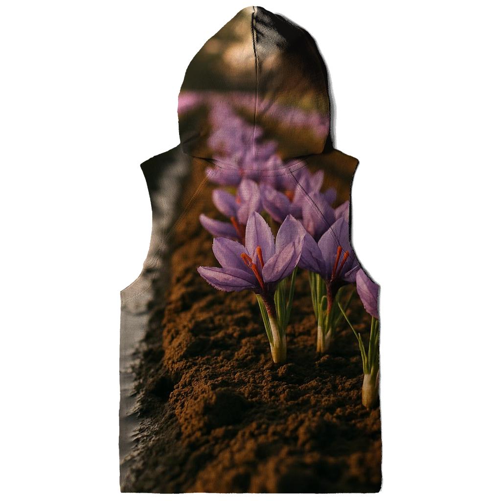 Saffron Crocus Rows After Irrigation hoodies fashion