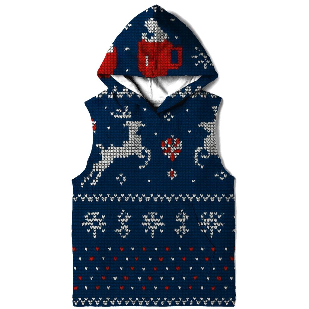 Reindeer Cocoa Mug Stripe Parade Design embroidered hoodies