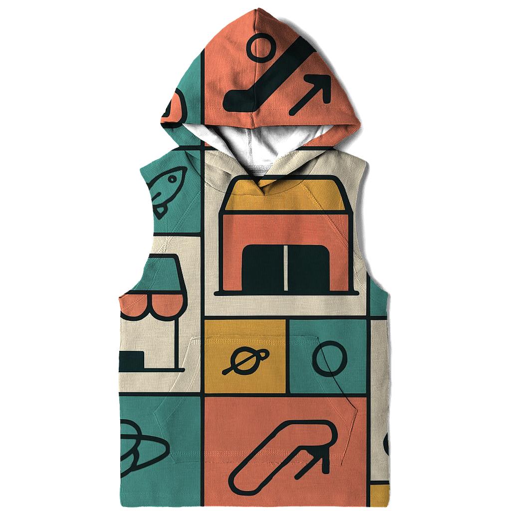 Space Mall Food Court Pattern designer hoodies